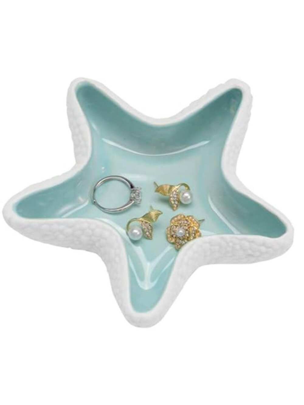 Jewelry Dish Tray For Coastal Beach Room Decor,Cute Ceramic Ring Holder Gift